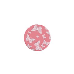 Pink And White Butterflies 1  Mini Buttons by SpinnyChairDesigns