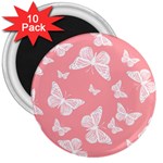 Pink and White Butterflies 3  Magnets (10 pack)  Front