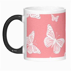 Pink And White Butterflies Morph Mugs by SpinnyChairDesigns