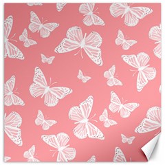 Pink And White Butterflies Canvas 20  X 20  by SpinnyChairDesigns