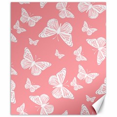 Pink And White Butterflies Canvas 20  X 24  by SpinnyChairDesigns