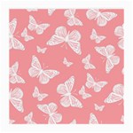 Pink and White Butterflies Medium Glasses Cloth (2 Sides) Front