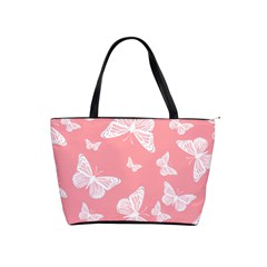 Pink And White Butterflies Classic Shoulder Handbag by SpinnyChairDesigns