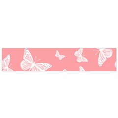 Pink And White Butterflies Small Flano Scarf by SpinnyChairDesigns