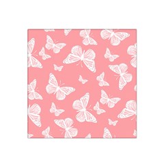 Pink And White Butterflies Satin Bandana Scarf by SpinnyChairDesigns