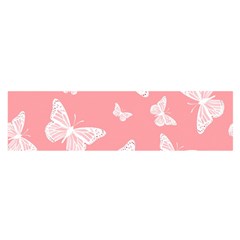 Pink And White Butterflies Satin Scarf (oblong) by SpinnyChairDesigns