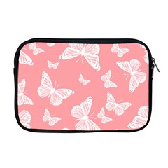 Pink And White Butterflies Apple Macbook Pro 17  Zipper Case by SpinnyChairDesigns