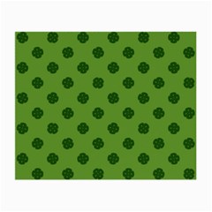 Green Four Leaf Clover Pattern Small Glasses Cloth by SpinnyChairDesigns