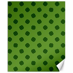 Green Four Leaf Clover Pattern Canvas 16  X 20  by SpinnyChairDesigns