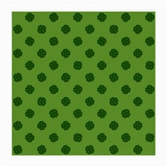 Green Four Leaf Clover Pattern Medium Glasses Cloth by SpinnyChairDesigns