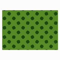 Green Four Leaf Clover Pattern Large Glasses Cloth by SpinnyChairDesigns