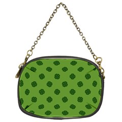 Green Four Leaf Clover Pattern Chain Purse (one Side) by SpinnyChairDesigns