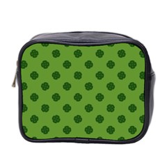 Green Four Leaf Clover Pattern Mini Toiletries Bag (two Sides) by SpinnyChairDesigns