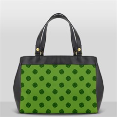 Green Four Leaf Clover Pattern Oversize Office Handbag by SpinnyChairDesigns