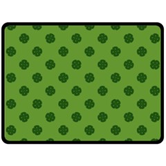 Green Four Leaf Clover Pattern Fleece Blanket (large) 