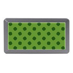 Green Four Leaf Clover Pattern Memory Card Reader (mini) by SpinnyChairDesigns