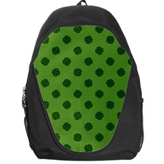 Green Four Leaf Clover Pattern Backpack Bag by SpinnyChairDesigns