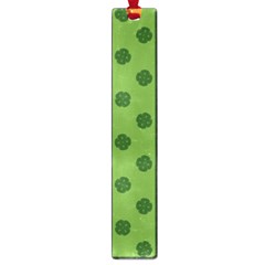 Green Four Leaf Clover Pattern Large Book Marks by SpinnyChairDesigns