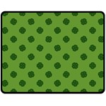 Green Four Leaf Clover Pattern Double Sided Fleece Blanket (Medium)  58.8 x47.4  Blanket Back