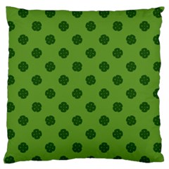 Green Four Leaf Clover Pattern Standard Flano Cushion Case (two Sides) by SpinnyChairDesigns