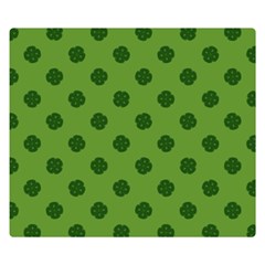 Green Four Leaf Clover Pattern Double Sided Flano Blanket (small)  by SpinnyChairDesigns