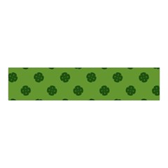 Green Four Leaf Clover Pattern Velvet Scrunchie by SpinnyChairDesigns