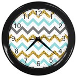 Chevron  Wall Clock (Black) Front