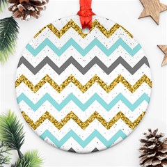 Chevron  Round Ornament (two Sides) by Sobalvarro