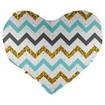 Chevron  Large 19  Premium Heart Shape Cushions Back