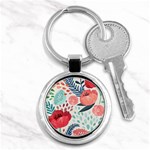 Floral  Key Chain (Round) Front