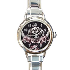 Angel Crying Blood Dark Style Poster Round Italian Charm Watch by dflcprintsclothing