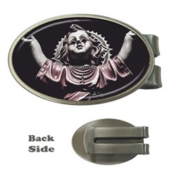 Angel Crying Blood Dark Style Poster Money Clips (oval)  by dflcprintsclothing