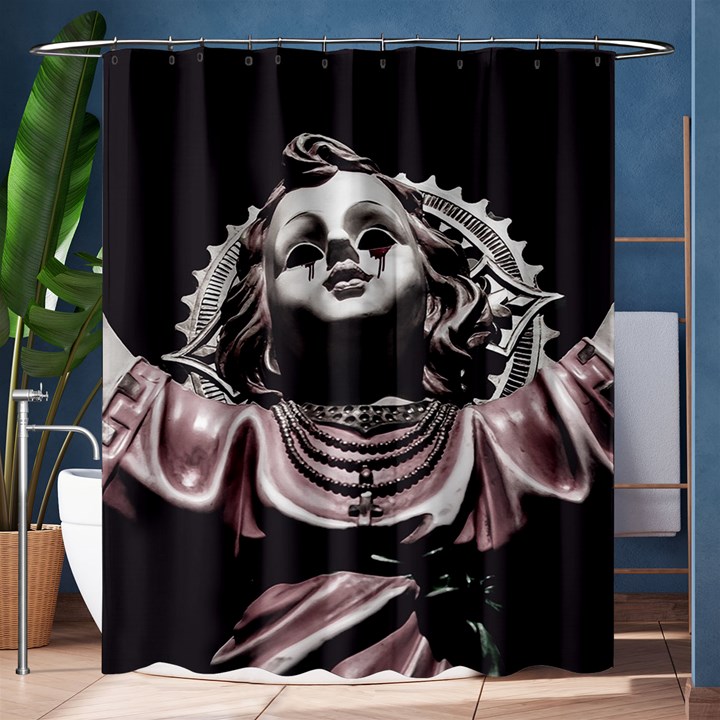 Angel Crying Blood Dark Style Poster Shower Curtain 60  x 72  (Medium) 