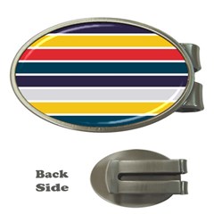 Horizontal Colored Stripes Money Clips (oval)  by tmsartbazaar