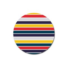 Horizontal Colored Stripes Magnet 3  (round) by tmsartbazaar