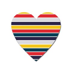 Horizontal Colored Stripes Heart Magnet by tmsartbazaar