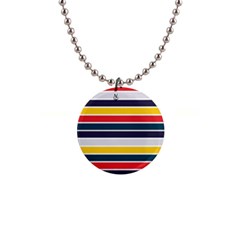 Horizontal Colored Stripes 1  Button Necklace by tmsartbazaar