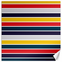 Horizontal Colored Stripes Canvas 20  X 20  by tmsartbazaar