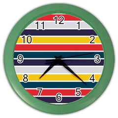 Horizontal Colored Stripes Color Wall Clock by tmsartbazaar