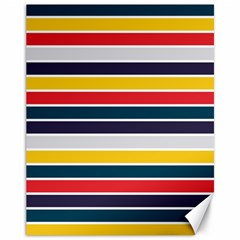 Horizontal Colored Stripes Canvas 11  X 14  by tmsartbazaar