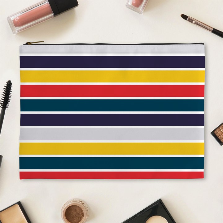 Horizontal Colored Stripes Cosmetic Bag (XL)