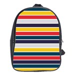 Horizontal Colored Stripes School Bag (Large) Front