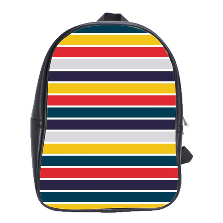 Horizontal Colored Stripes School Bag (Large)