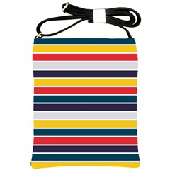 Horizontal Colored Stripes Shoulder Sling Bag by tmsartbazaar