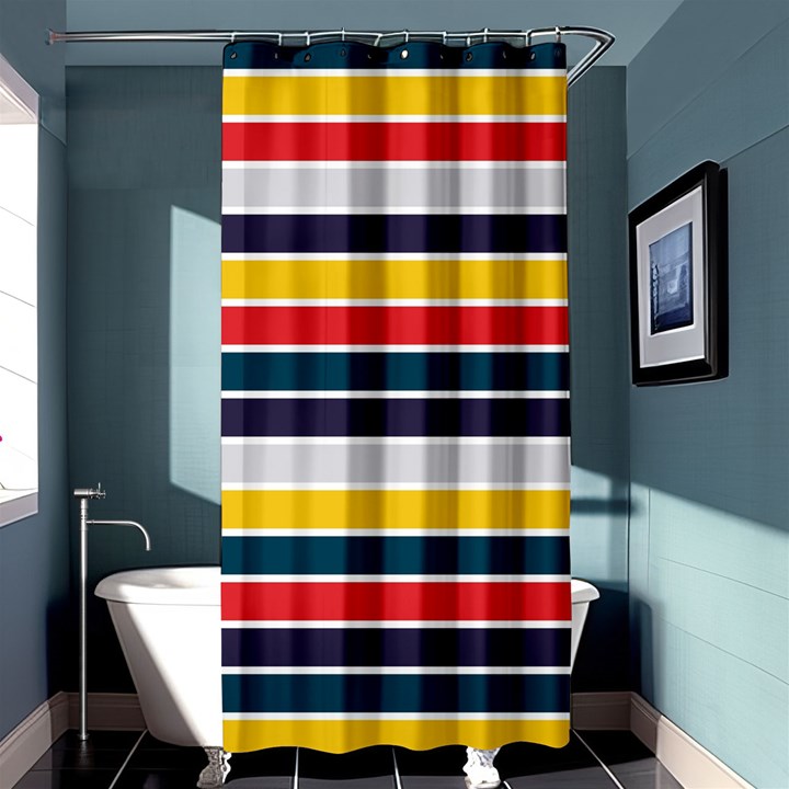 Horizontal Colored Stripes Shower Curtain 36  x 72  (Stall) 