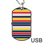 Horizontal Colored Stripes Dog Tag USB Flash (Two Sides) Front