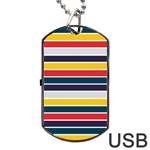 Horizontal Colored Stripes Dog Tag USB Flash (Two Sides) Back