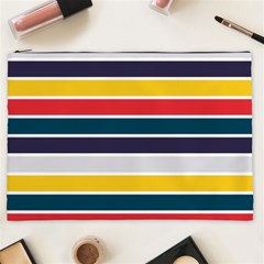 Horizontal Colored Stripes Cosmetic Bag (xxl) by tmsartbazaar