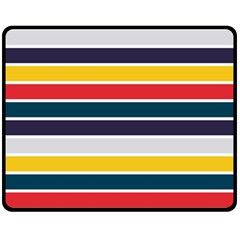 Horizontal Colored Stripes Double Sided Fleece Blanket (medium)  by tmsartbazaar