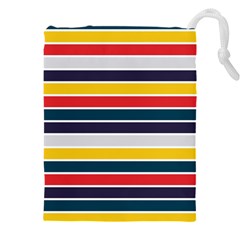 Horizontal Colored Stripes Drawstring Pouch (5xl) by tmsartbazaar